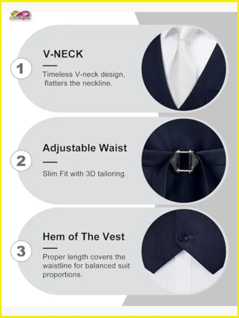 Modern Slim Fit Vest Pants Set Classic Elegant Formal Casual Business Wear